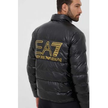 EA7 Emporio Armani geaca barbati, culoarea negru, de iarna