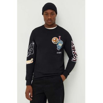 Iceberg hanorac de bumbac barbati, culoarea negru, cu imprimeu