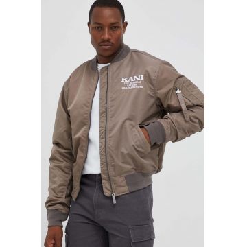 Karl Kani geaca bomber barbati, culoarea maro, de tranzitie