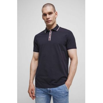 Medicine tricou polo barbati, culoarea albastru marin, neted