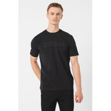 Tricou cu logo in relief pentru fitness