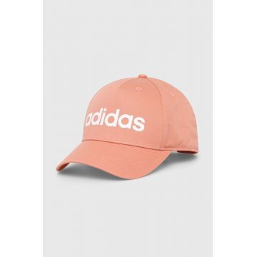 adidas șapcă de baseball din bumbac culoarea portocaliu, cu imprimeu