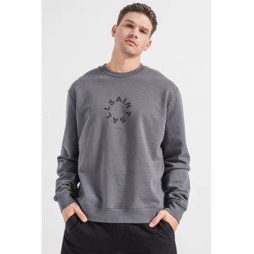 AllSains - Bluza sport cu decolteu la baza gatului si logo Tierra