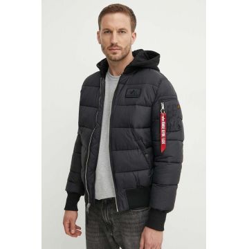 Alpha Industries geacă MA-1 ZH Back Print Puffer FD bărbați, culoarea negru, de iarnă 118107.03-black