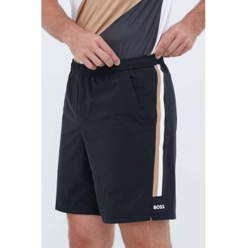 Boss Green pantaloni scurti x Matteo Berrettini, BOSS GREEN barbati, culoarea negru