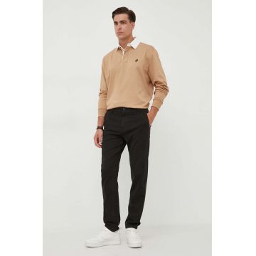 Boss Orange pantaloni BOSS ORANGE barbati, culoarea negru, mulata