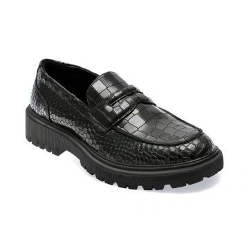 Mocasini ALDO negri, BIGTHINK004, din piele croco