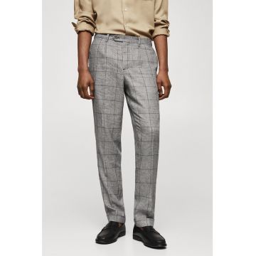 Pantaloni slim fit cu model in carouri Vietri