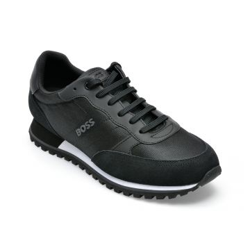 Pantofi sport BOSS negri, 152, din piele material textil