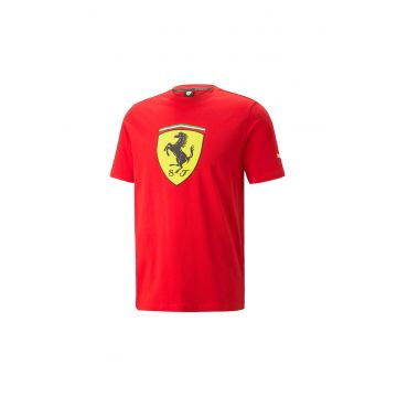 Tricou din bumbac cu imprimeu logo Ferrari