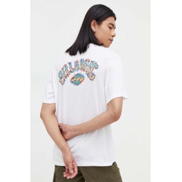 Billabong tricou din bumbac culoarea alb, cu imprimeu