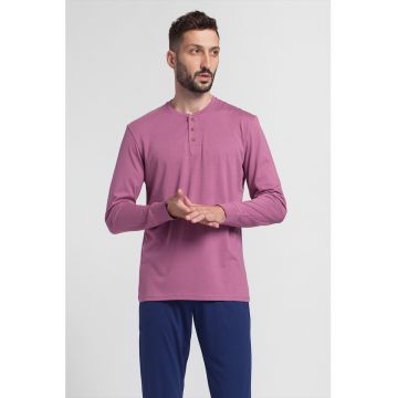 Bluza cu decolteu henley din amestec de bambus