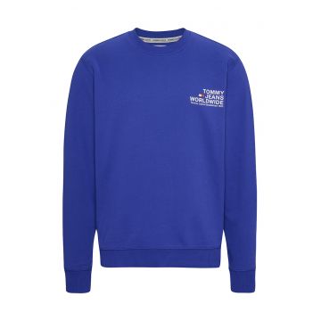 Bluza sport cu decolteu la baza gatului si logo pe piept