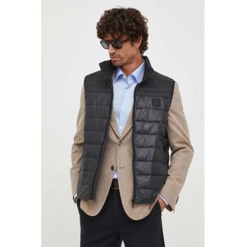 Boss Orange vesta BOSS ORANGE barbati, culoarea negru, de tranzitie