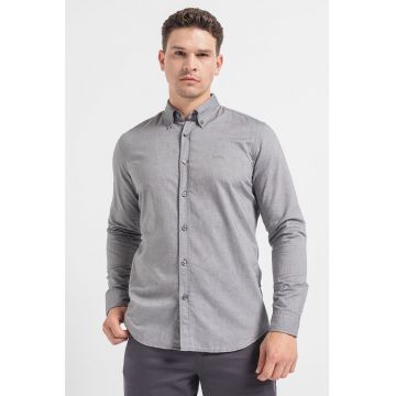 Camasa de bumbac cu guler fixat cu nasturi Rickert