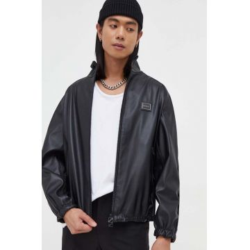 HUGO geaca barbati, culoarea negru, de tranzitie