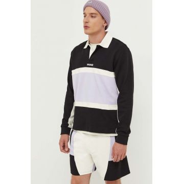 HUGO hanorac de bumbac culoarea negru, modelator