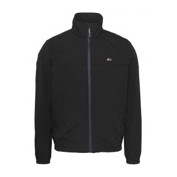 Jacheta cu fermoar si detaliu cu broderie logo