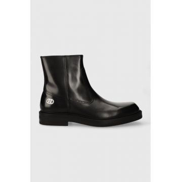 Karl Lagerfeld ghete de piele KRAFTMAN barbati, culoarea negru, KL11440