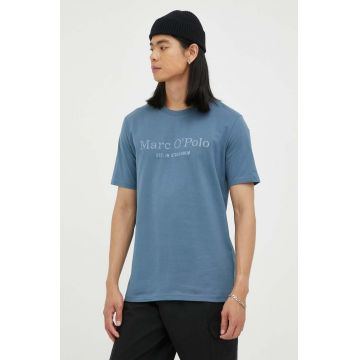 Marc O'Polo tricou din bumbac culoarea albastru marin, cu imprimeu