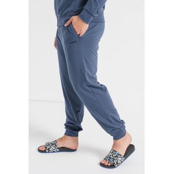 Pantaloni de pijama din amestec de bumbac cu snur de ajustare