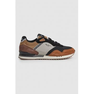 Pantofi sport colorblock cu insertii de piele intoarsa