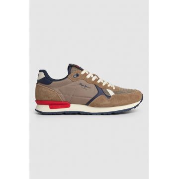 Pantofi sport cu insertii de piele intoarsa si sireturi