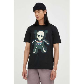 PS Paul Smith tricou din bumbac culoarea negru, cu imprimeu