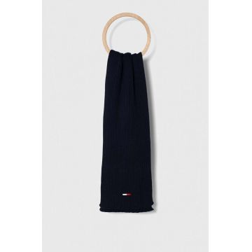 Tommy Jeans fular barbati, culoarea albastru marin, neted