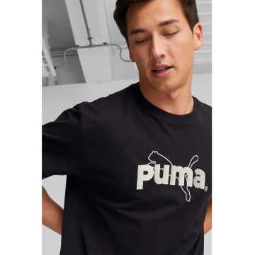 Tricou cu decolteu la baza gatului si logo