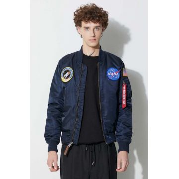 Alpha Industries geacă bomber MA-1 VF NASA barbati, culoarea albastru marin, de tranzitie 166107.07-rep.blue