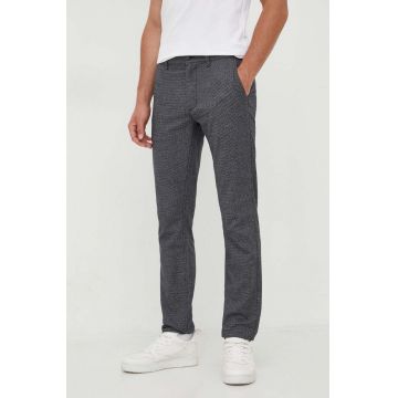 Boss Orange pantaloni BOSS ORANGE barbati, culoarea gri, mulata