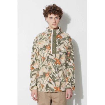 Columbia bluză M Helvetia Half Snap Fleece bărbați, culoarea bej, uni 1889853