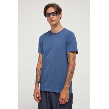 G-Star Raw tricou din bumbac barbati, culoarea albastru marin, neted