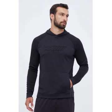 Helly Hansen bluza barbati, culoarea negru, cu glugă, modelator