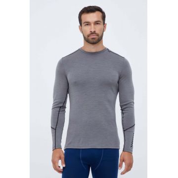 Helly Hansen longsleeve funcțional din lână LIFA MERINO culoarea gri, 49364