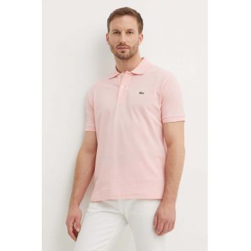 Lacoste polo de bumbac culoarea roz, uni L1212-001
