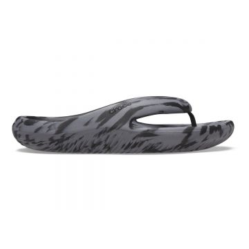Șlapi Crocs Classic Mellow Marbled Flip Negru - Black/Charcoal