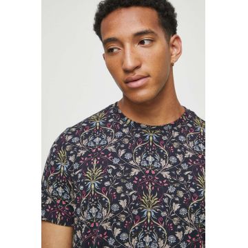 Medicine tricou barbati, culoarea albastru marin, modelator