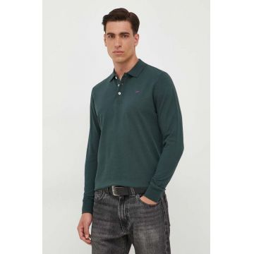 Pepe Jeans longsleeve din bumbac Jimmy culoarea verde, neted