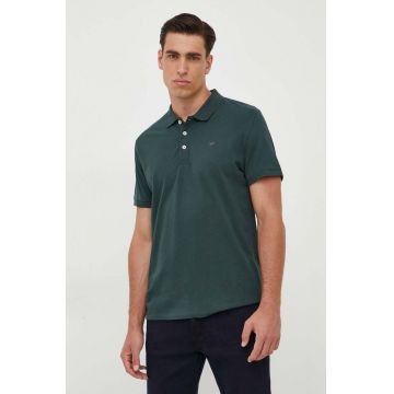 Pepe Jeans polo de bumbac Jimmy culoarea verde, neted