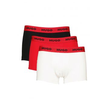 Set de boxeri cu banda logo in talie - 3 perechi - Rosu/Alb/Negru