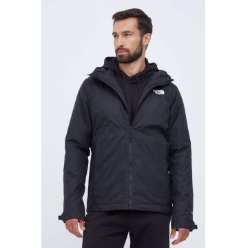 The North Face geaca barbati, culoarea negru, de tranzitie