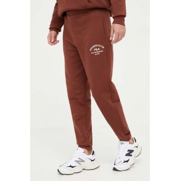 Fila pantaloni de trening culoarea maro, neted