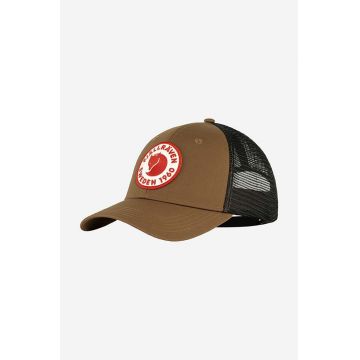 Fjallraven șapcă Langtradarkeps 1960 Logo culoarea maro, cu imprimeu  F78138