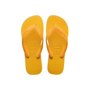 Havaianas slapi TOP femei, culoarea galben, cu toc plat, 4000029.1740