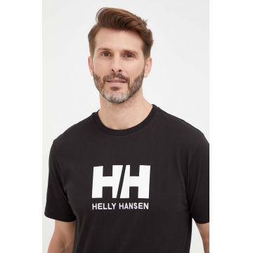 Helly Hansen tricou HH LOGO T-SHIRT bărbați, culoarea alb, cu imprimeu 33979