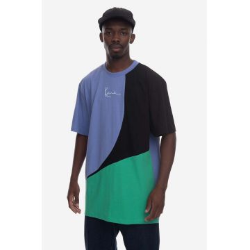 Karl Kani tricou din bumbac Woven Signature Block Tee modelator 6037511-Multicolor