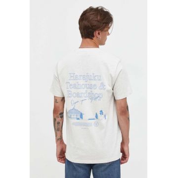 Les Deux tricou din bumbac culoarea gri, cu imprimeu