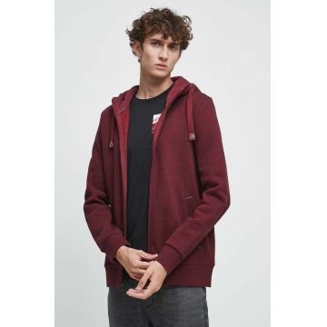 Medicine bluza barbati, culoarea bordo, cu glugă